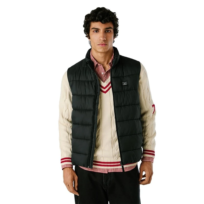 Pepe Jeans Men's Puffer Gillet Jacket, Black (Black), XL