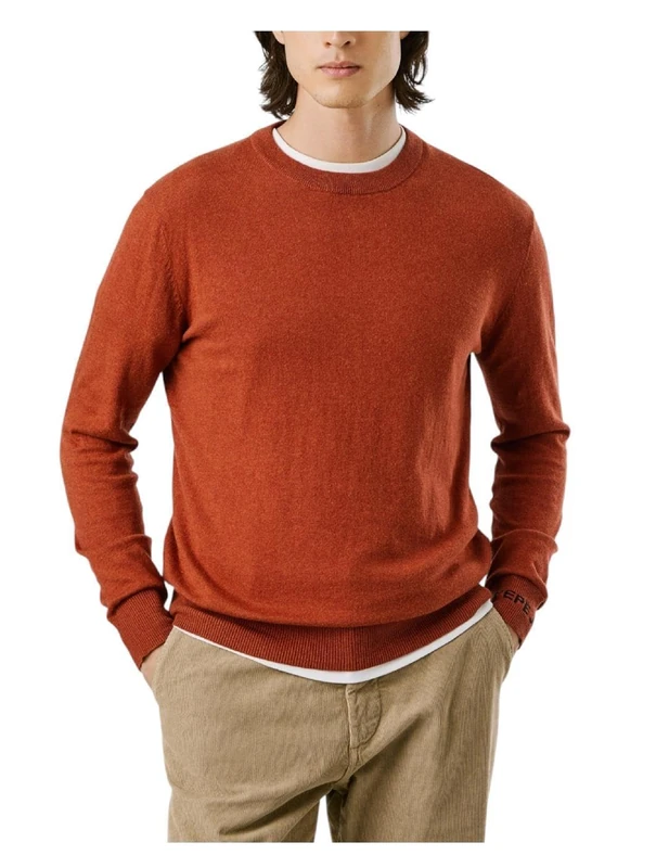 Pepe Jeans Men's Andre Crew Neck Knitwear, Red (Brick RED), XL