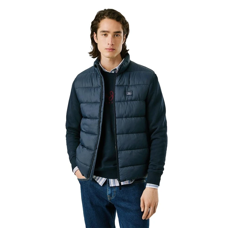 Pepe Jeans Men's Puffer Gillet Jacket, Blue (Dulwich Blue), S