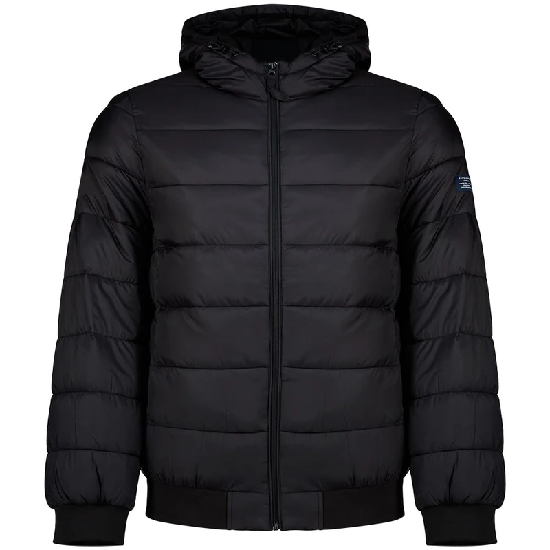 Pepe Jeans Men's PUFFER HOOD JACKET Jacket, Black (BLACK), L