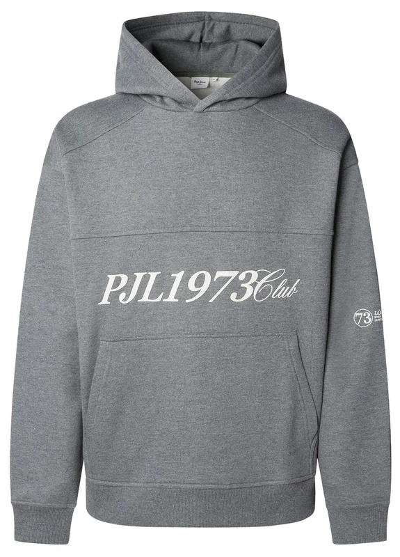 Pepe Jeans Men's Mark Hoodie Sweatshirt, Grey (Dark Grey Marl), XL