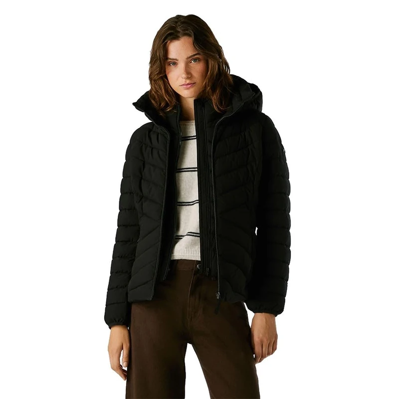 Pepe Jeans Women's SANN Short Jacket, Black (Black), XS