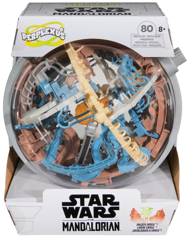Perplexus Star Wars - The Mandalorian 3D Ball Maze with 80 Galactic Obstacles from the Star Wars Universe with Interactive Rotary Knob, Ages 8+ - Image 1