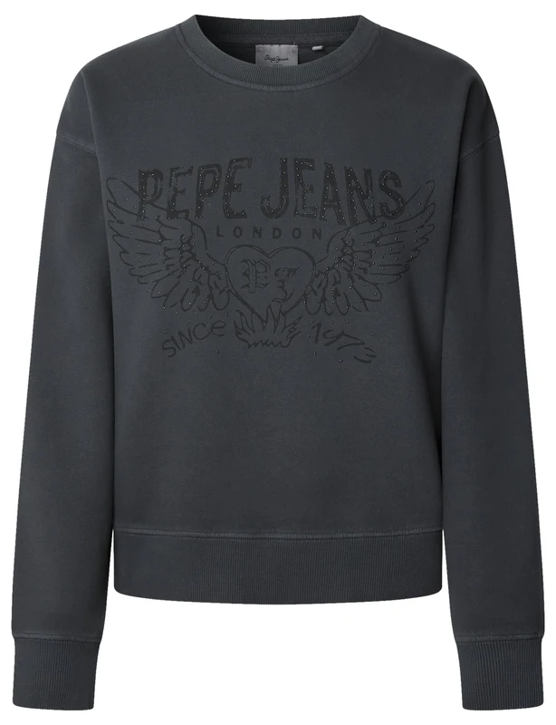 Pepe Jeans Women's BEBERLY Sweatshirt, Grey (Coal Grey), XL