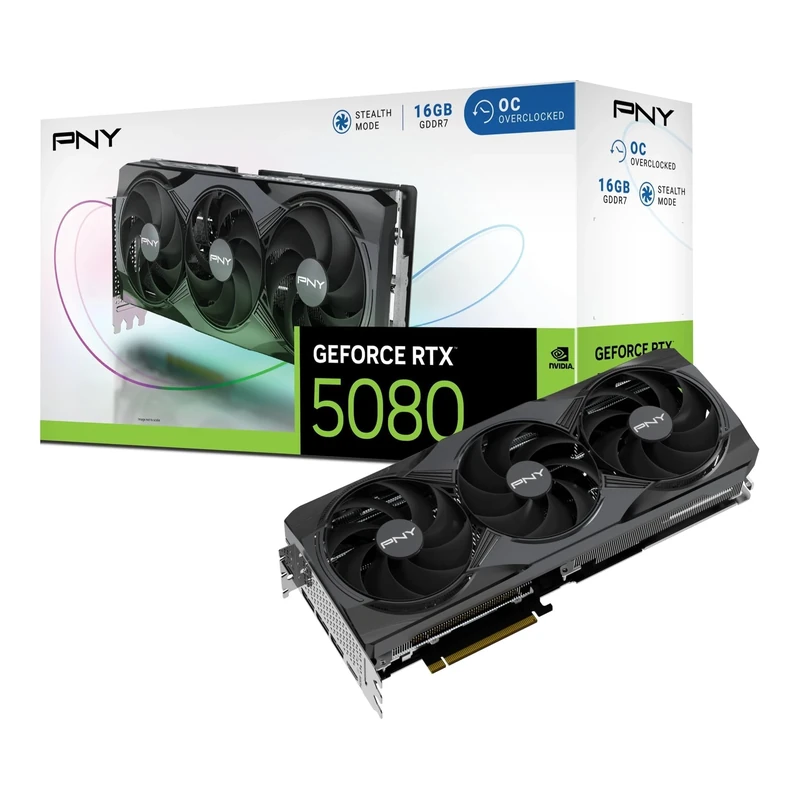 PNY GeForce RTX™ 5080 16GB OC Triple Fan Graphics Card DLSS 4
