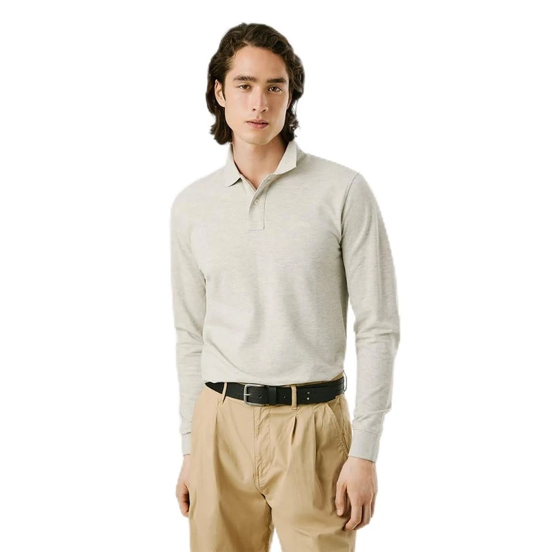 Pepe Jeans Men's New Oliver GD LS Polo, Grey (Light Grey Marl), S