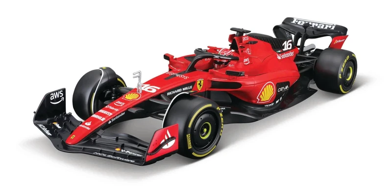 BBURAGO - Ferrari SF-25 F1 2025#16 Leclerc, 1:18 Scale Diecast Car, Detailed Replica of Ferrari Formula 1 Single-Seater, Officially Licensed by Ferrari, Recommended Age 14+