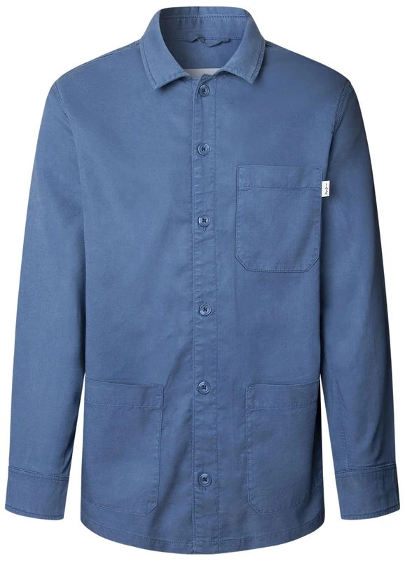 Pepe Jeans Men's CADELOR Shirt, Blue (Thames Blue), S