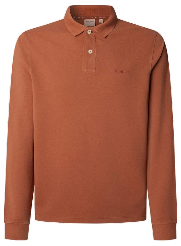 Pepe Jeans Men's New Oliver GD LS Polo, Red (Brick RED), M
