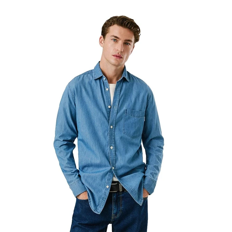 Pepe Jeans Classic Denim Slim Long Sleeve Shirt XL