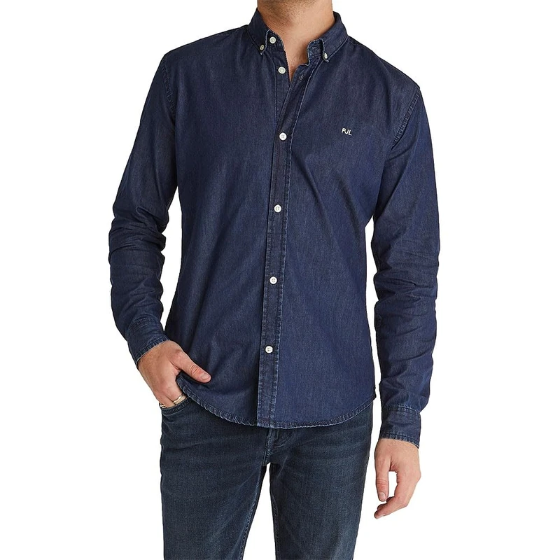 Pepe Jeans Men's Classic Slim Shirt, Blue (Denim-6C2), S