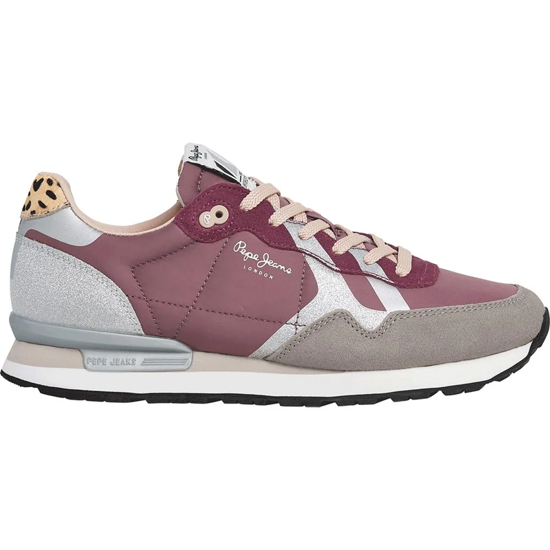 Pepe Jeans Women's BRIT Glitter W Sneak, Purple Light Berry Purple, 8 UK - Image 1