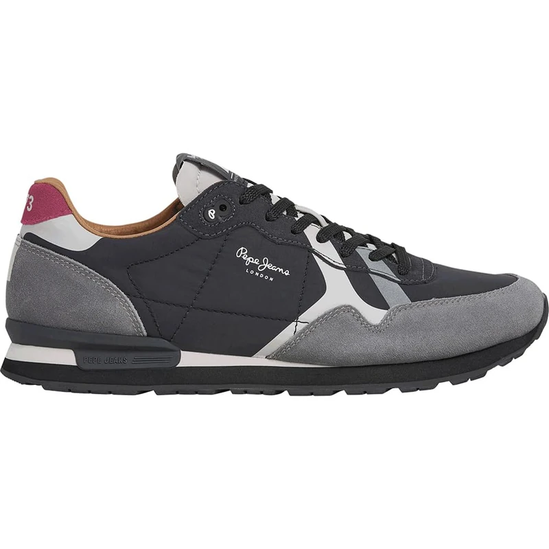 Pepe Jeans Men's BRIT Prints M Sneak, Grey Dark Grey, 11 UK