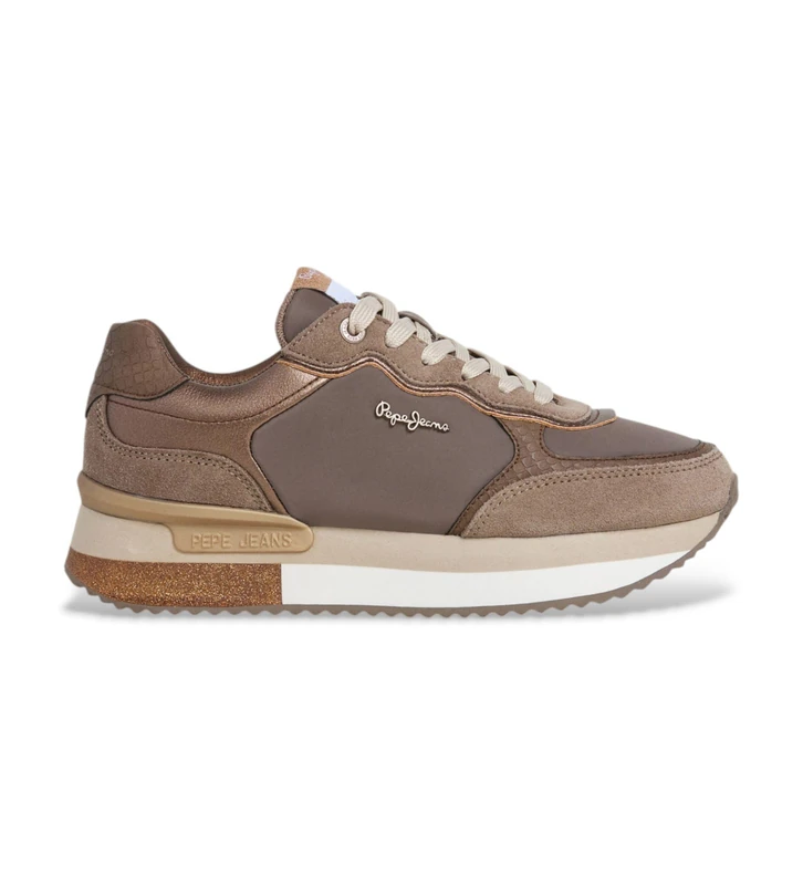 Pepe Jeans Women's RUSPER Glam W Sneak, Brown (Bronze Beige), 5
