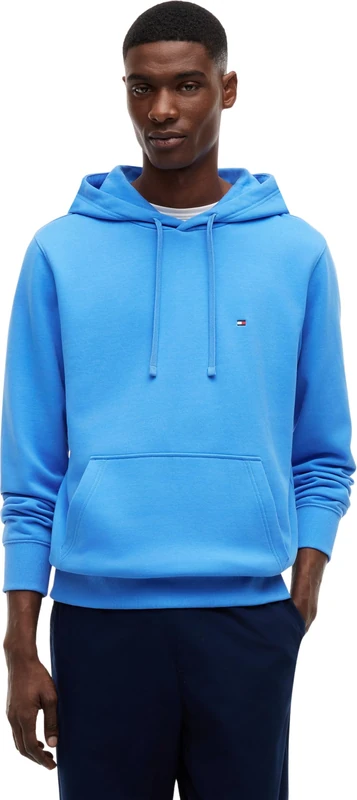 Tommy Hilfiger Men’s Hoodie Essential Terry with Kangaroo Pocket, Blue (Blue Spell), XL