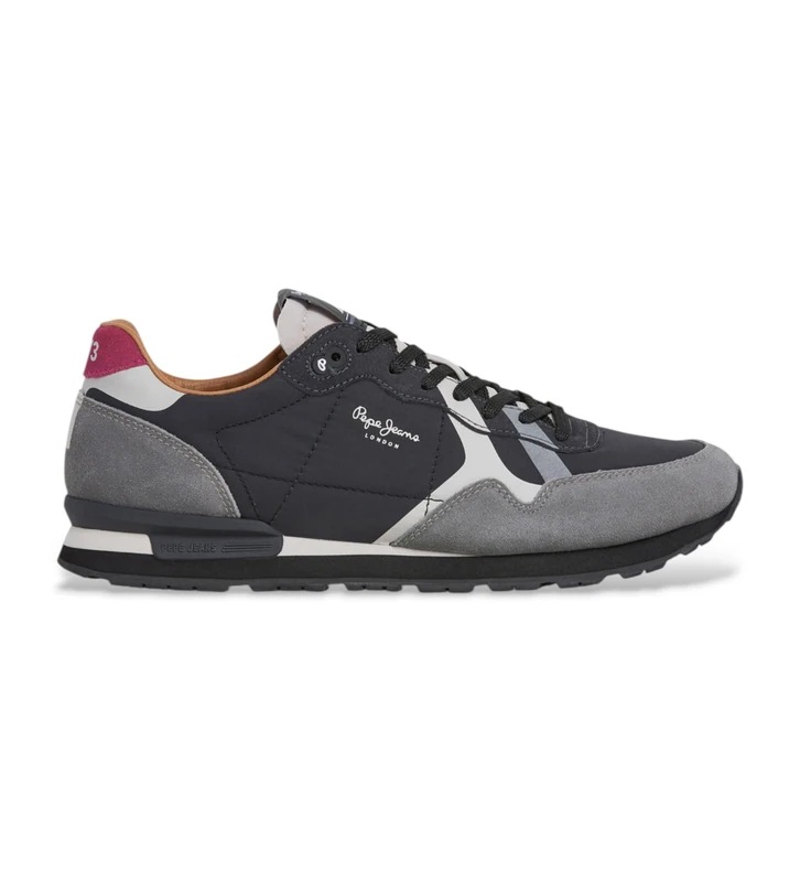 Pepe Jeans Men's BRIT Prints M Sneak, Grey (Dark Grey), 9