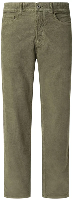 Pepe Jeans Men's Slim Five Pockets Corduroy Trouser, Green (Dark Khaki Green), 33 W