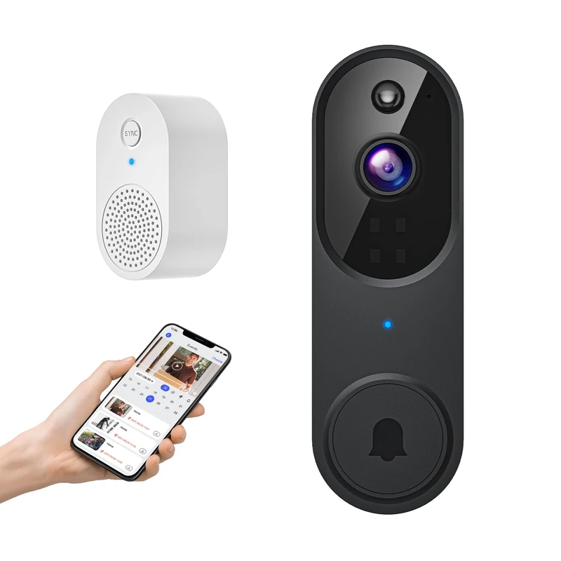 GlowPop 1080p Wireless Wi-Fi Video Doorbell Camera with AI Human Detection, Two Way Talk, Night Vision and Cloud Storage