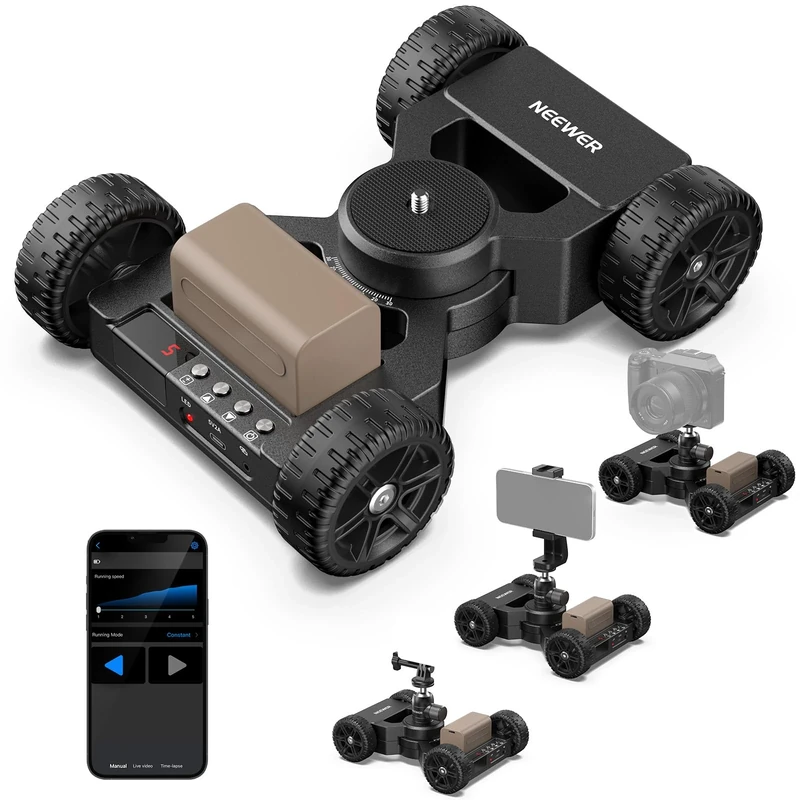 Neewer DL400 Motorized Camera Slider Dolly App Control, Upgraded with Ultra silent Dual Motor Drive, 5H Runtime Battery, Compatible with GoPro iPhone Android Samsung Smartphone DSLR Camera Camcorder