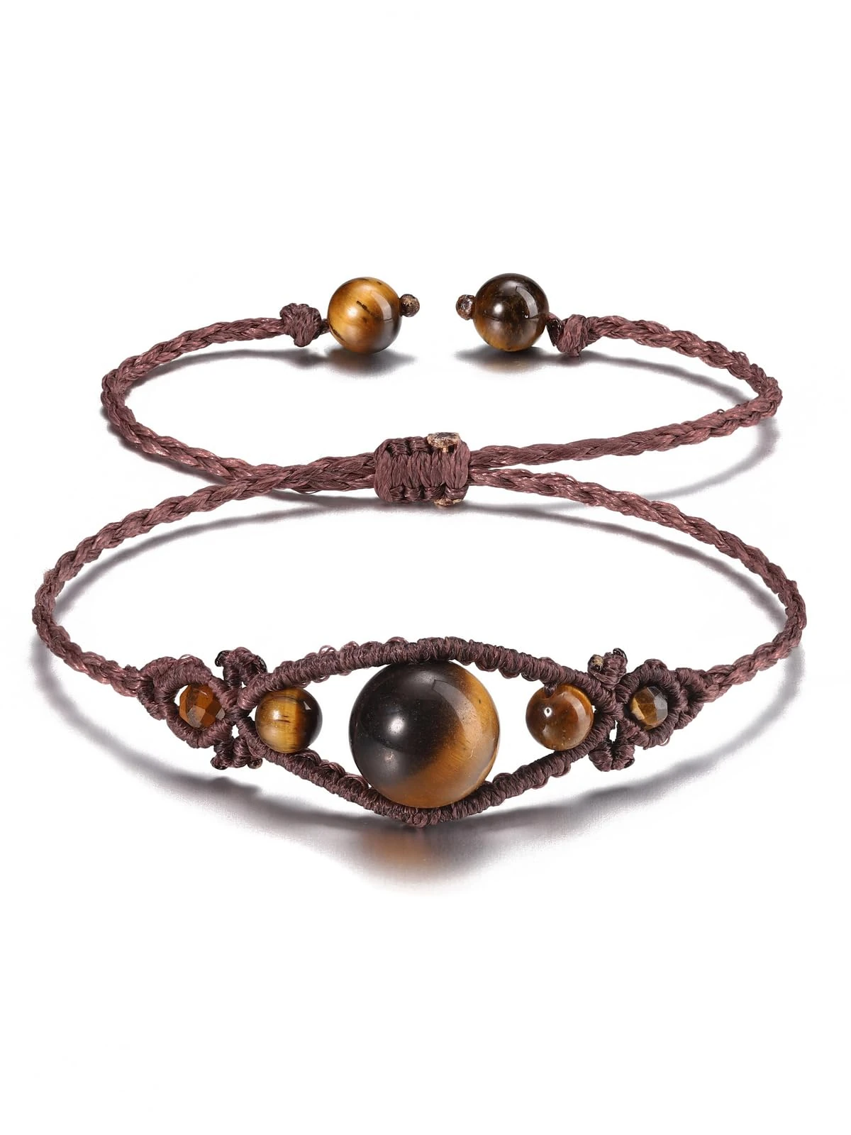 CrystalTears Tiger Eye Crystal Bracelet for Women Natural Healing Crystal Evil Eye Bracelet Adjustable Braided Boho Bracelets Crystals Jewellery Gifts for Women Girls Mum Birthday Christmas