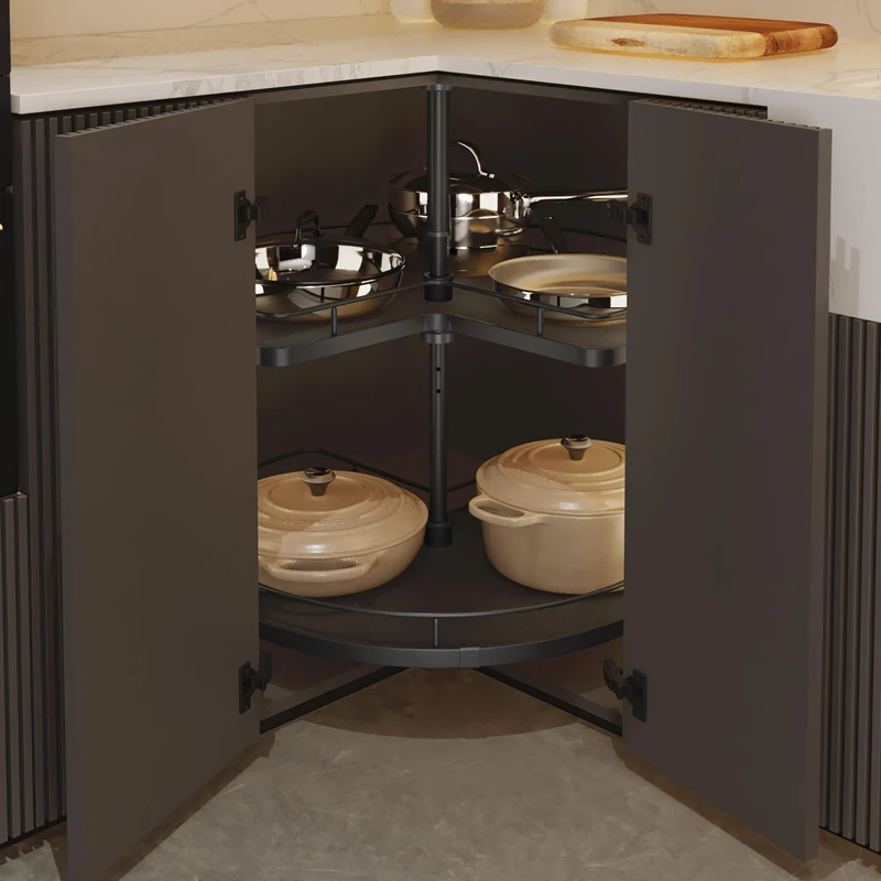 Menage Confort - 270° rotating trays with melamine base- Steel Anthracite/Melamine Anthracite