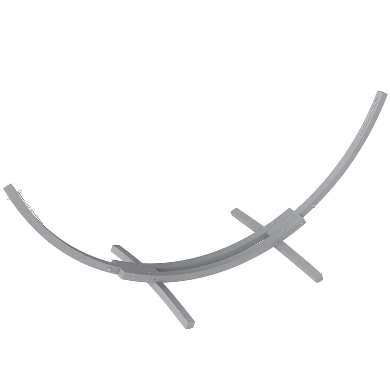 Outsunny 3(m) Wooden Hammock Stand, 1 Person Hammock Frame with Chain and Safety Buckles, Pine Wood Arc Stand for Garden, Patio, Outdoor and Indoor, Grey