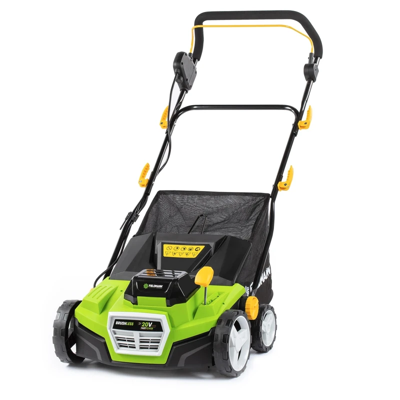 20 V Brushless Electric Scarifier - Width 38 cm, 16 Blades, 5 Position Adjustment (-12 to +6 mm), Ergonomic Handle, Batteries and Charger NOT Included - Fast Power 20V