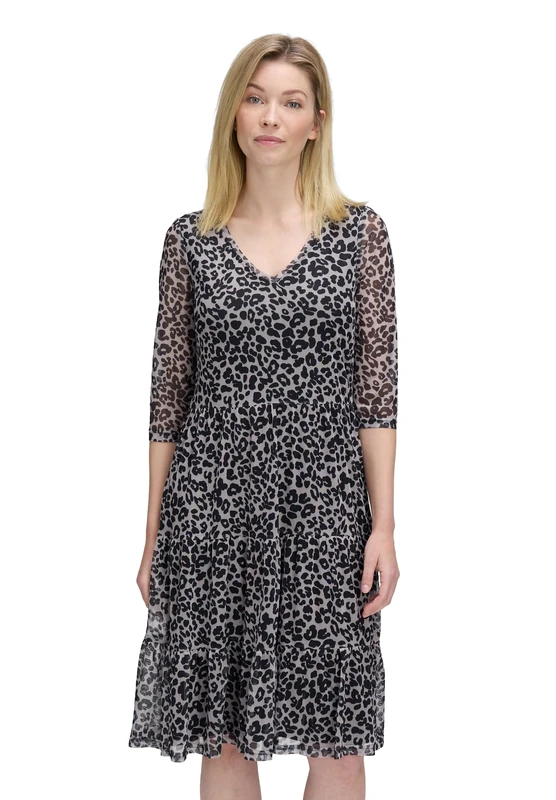 Vera Mont Women's Casual Dress, Grey/Black, 20
