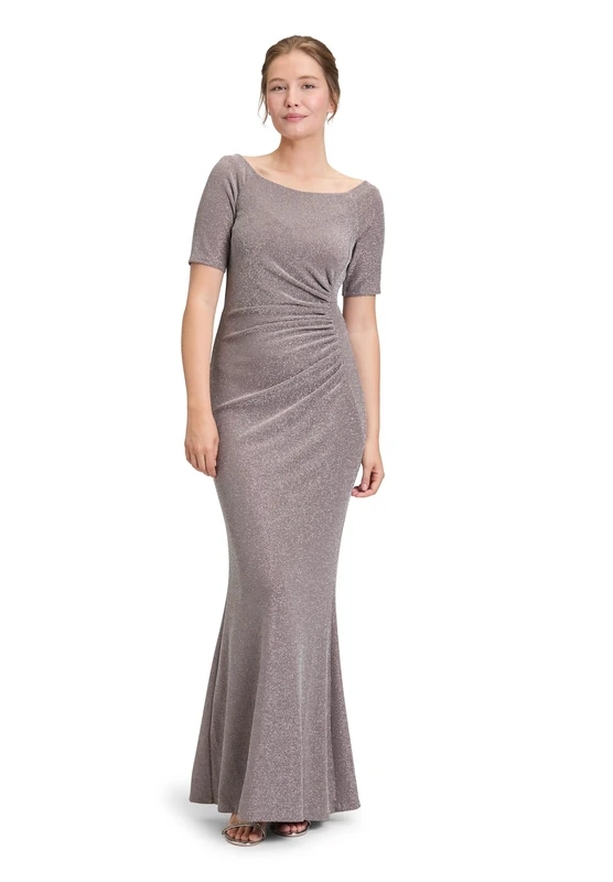 Vera Mont Women's Evening Dress, Taupe/Silver, 14