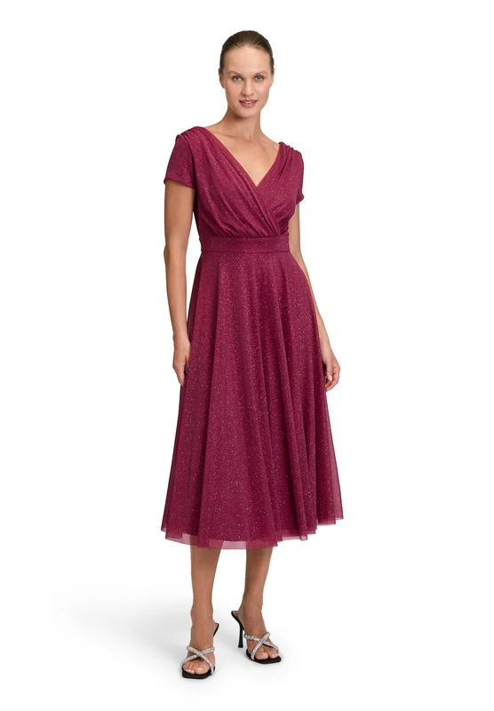 Vera Mont Women's Cocktail Dress, Red/Grey, 12