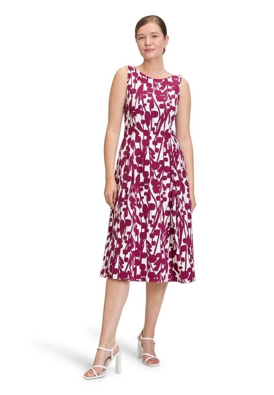 Vera Mont Women's Cocktail Dress, Cream/Dark Red, 10