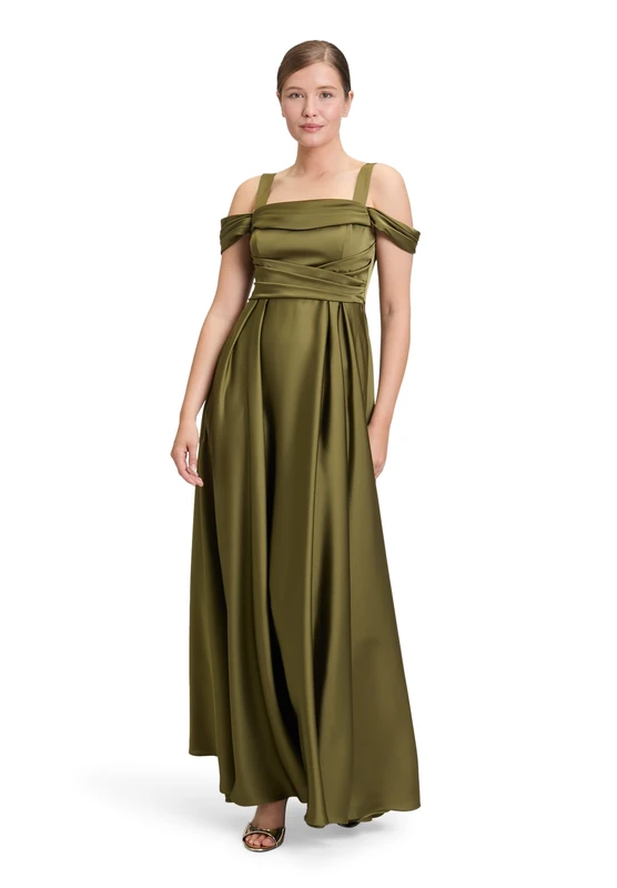 Vera Mont Women's Evening Dress, Shiny Olive, 16