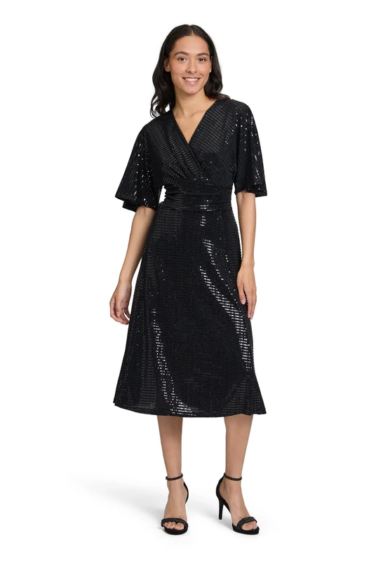 Vera Mont Women's Cocktail Dress, Black/Black, 12