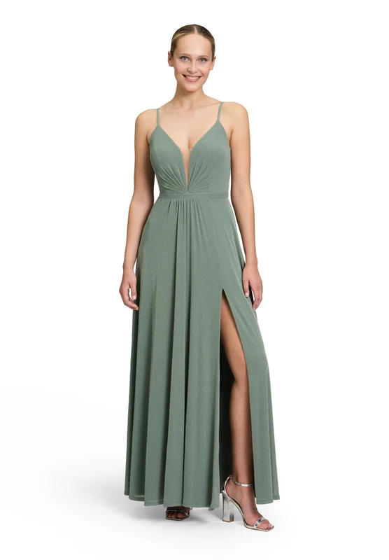 Vera Mont Women's Evening Dress, Green/Silver, 10