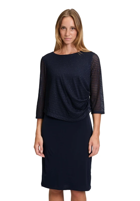 Vera Mont Women's Casual Dress, Patch Dark Blue/Dark Blue, 12