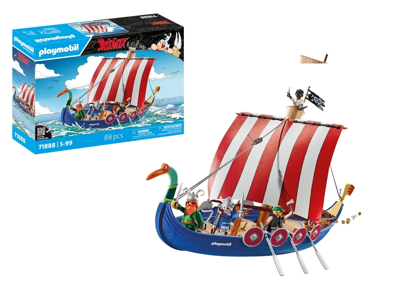 Playmobil | Asterix | Pirate Ship | Asterix Playset | Pirate Ship Toy | Asterix and Obelix | Adventure Toy for Kids Ages 5 and Up | 71888