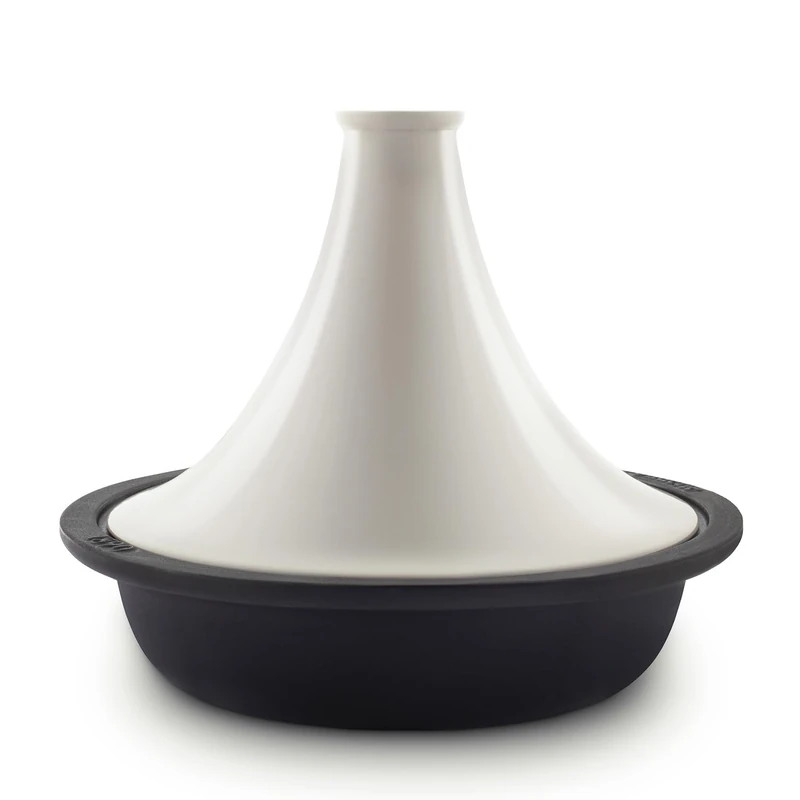 La Fonderie 1890 ASILAH Enamelled Cast Iron Tagine, Enamelled Cast Iron Lid and Bowl, Tagines and Couscous, Capacity 2.5 L, Beige