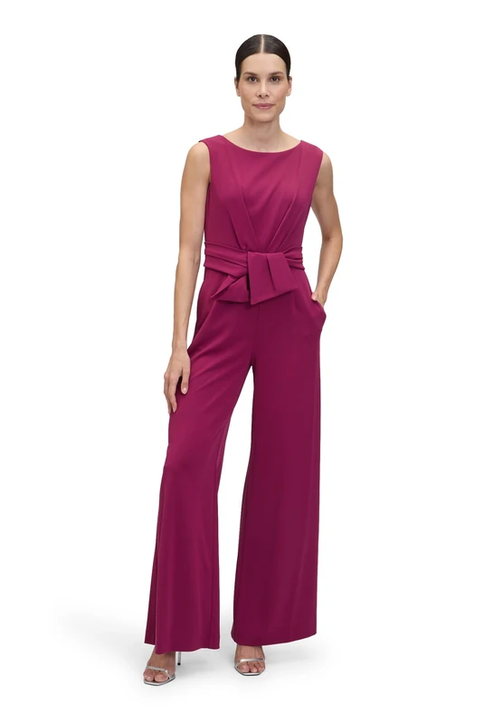 Vera Mont Women's Wide Leg Jumpsuit, Sweet Berry, 34W