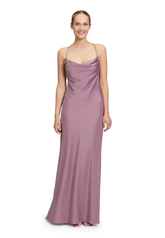 Vera Mont Women's Cowl Neck Evening Dress, Powder Lilac, 12