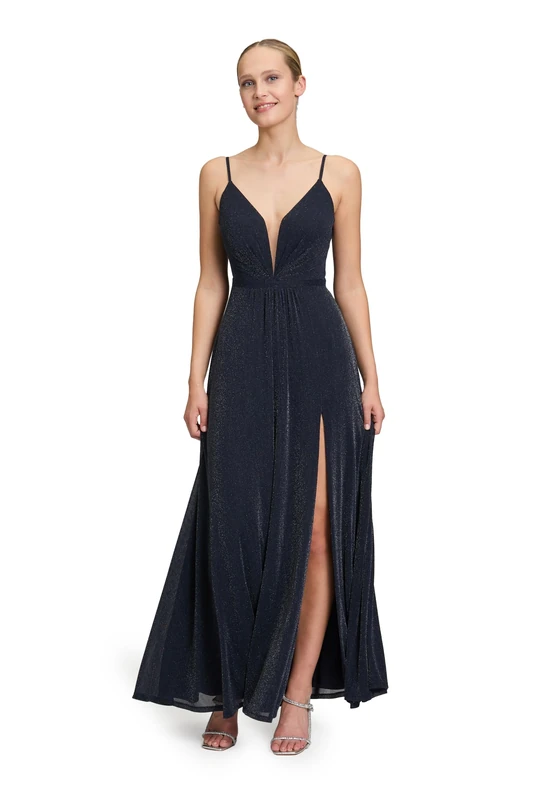 Vera Mont Women's Evening Dress, Dark Blue/Silver, 12