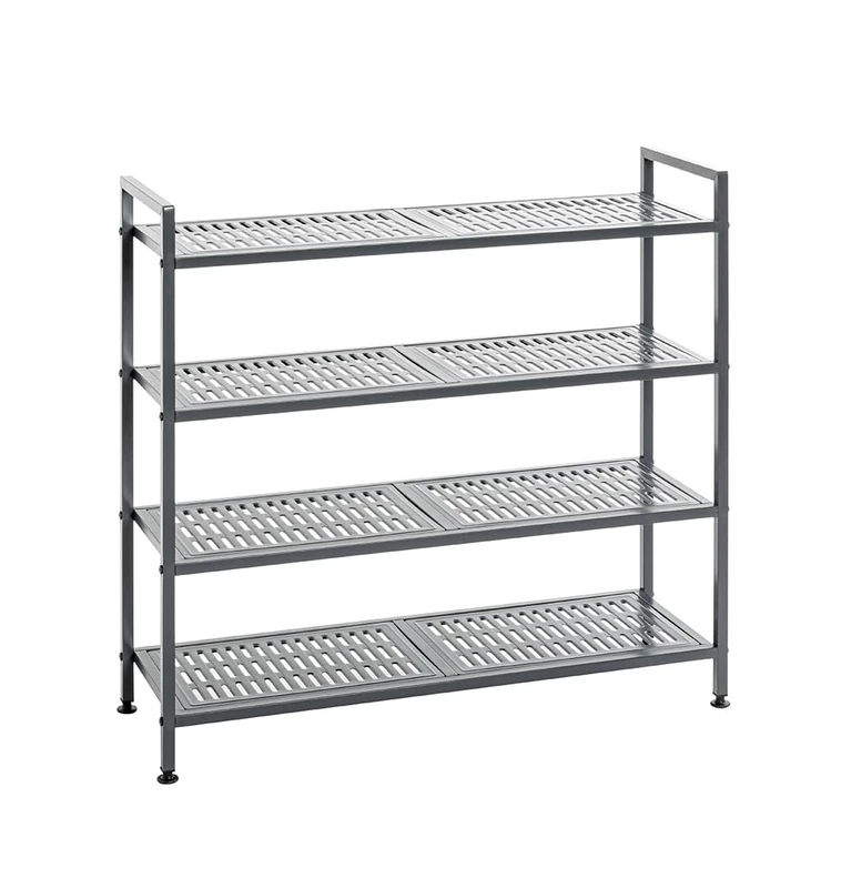 HAKU Möbel shoe rack, anthracite, metal, dimensions: W 73 x H 72 x D 25 cm, style modern