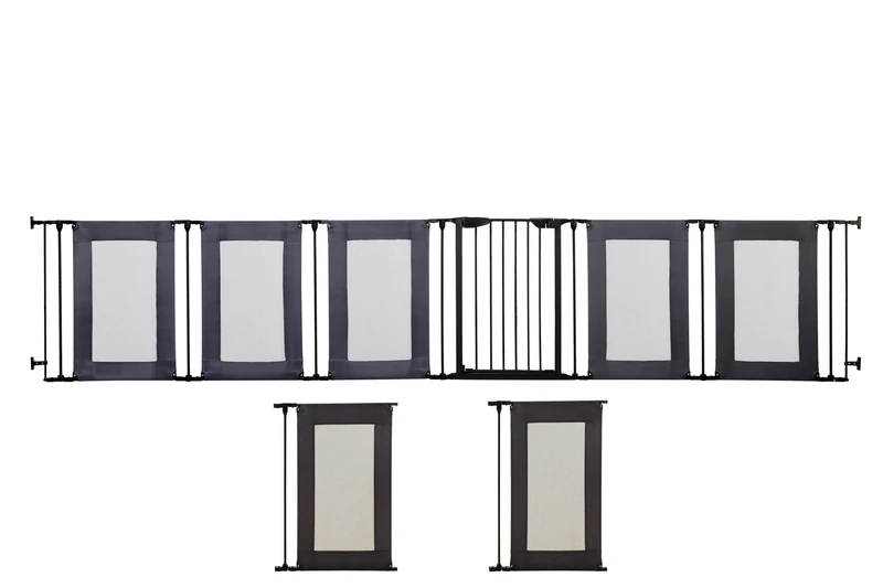 Dreambaby Brooklyn 3-in-1 Converta Baby Safety Gate - Measures 3.75m Wide & 74cm Tall - Includes 2x 58cm Extension - Black