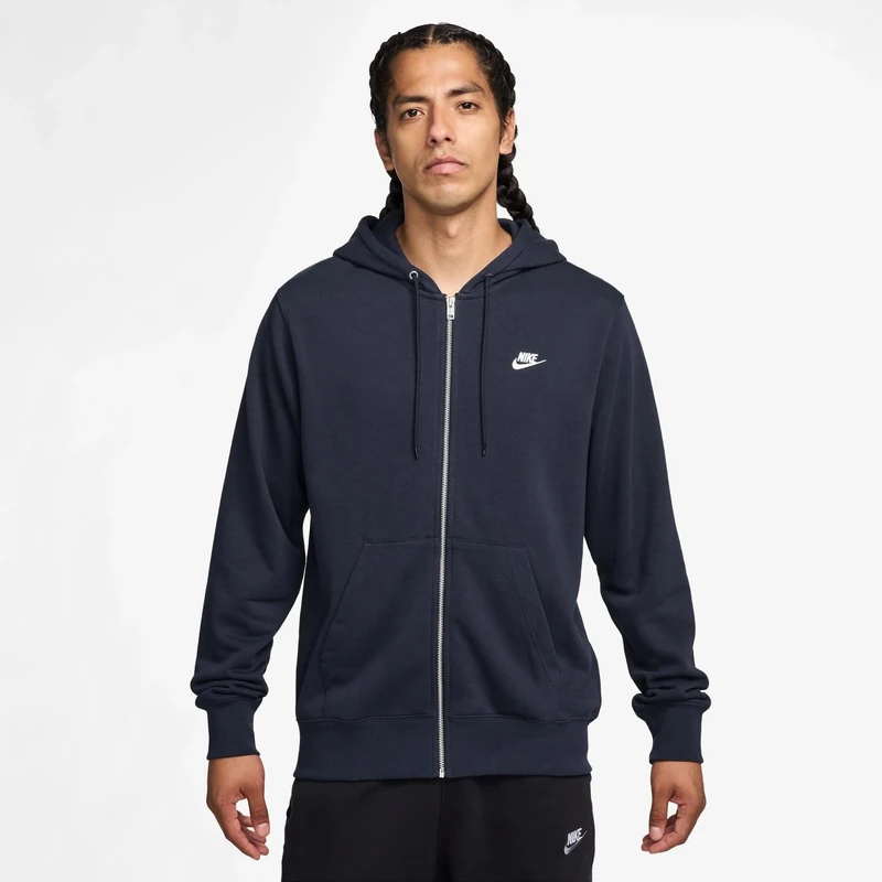 NIKE FN3884-451 Club Sweatshirt Men's OBSIDIAN/OBSIDIAN/WHITE Size M