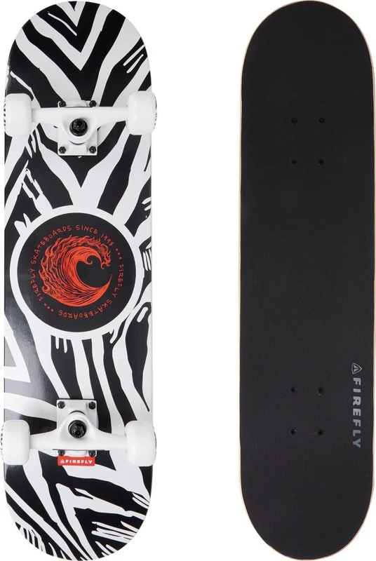 Firefly Unisex 305 Skateboard, White/Black/Red, One Size
