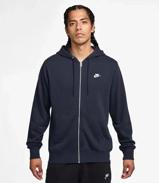 NIKE FN3884-451 Club Sweatshirt Men's OBSIDIAN/OBSIDIAN/WHITE Size S