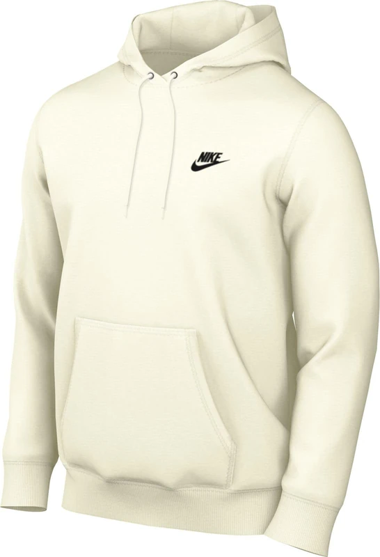 Nike Men's Club Ft Po Hooded Sweatshirt, Sail/Sail/Black, M