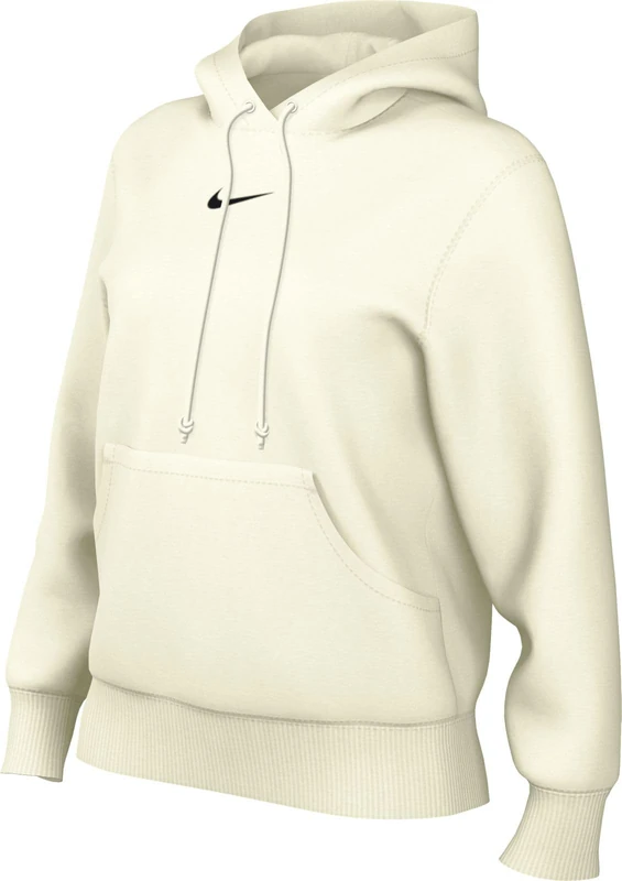 Nike Women's Phnx Flc Std Po Hooded Sweatshirt, Sail/Black, XL
