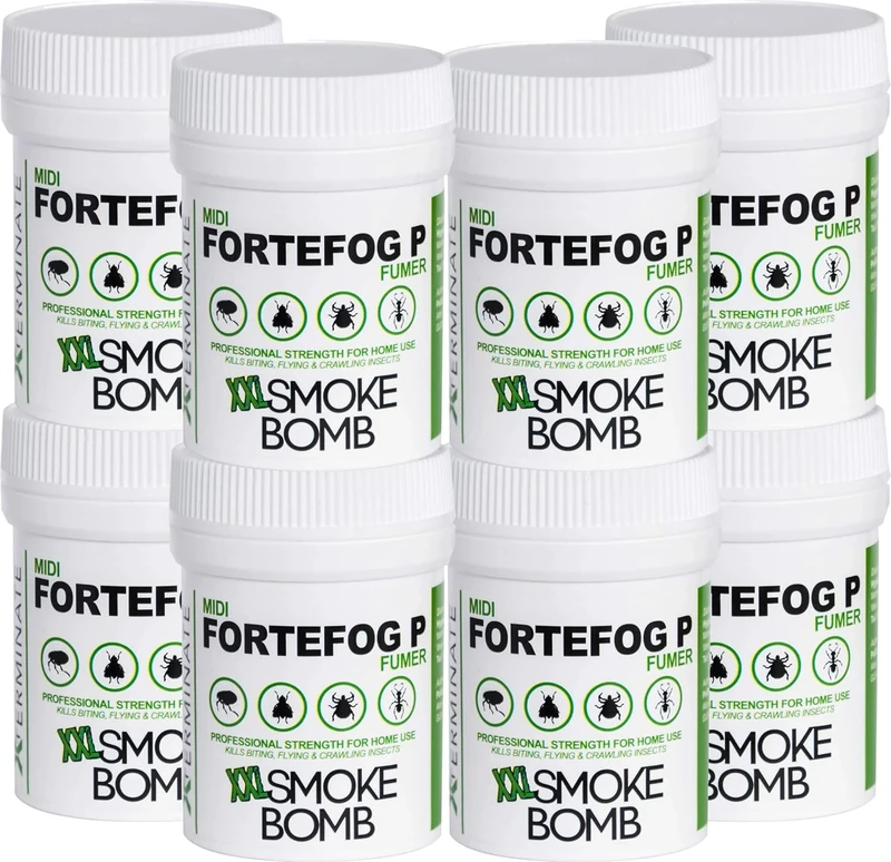 Xterminate XXL 16g Smoke Bomb Fogger Killer for Fleas, Bed Bug, Carpet Moths, Cluster Fly, Silverfish, Carpet Beetle Insects (HSE Approved and Tested) (8)