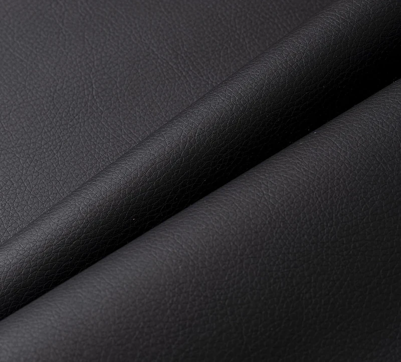 Leatherette Fabric for Upholstery 140 cm Wide. Soft Faux Leather for Furniture, Home, Accessories, Crafts, Crafts, Synthetic Leather, 100% Spain (Black, 50 cm)