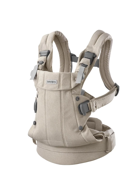 BabyBjörn Baby Carrier Harmony, Woven mélange, Light Beige - Image 1